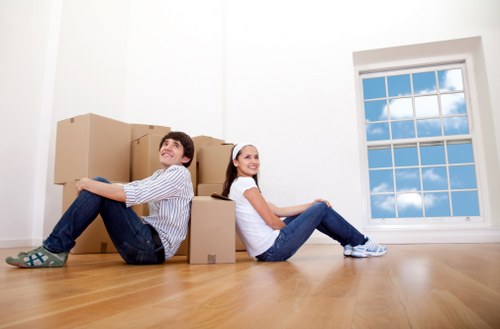 Customer booking a van service with moving items prepared