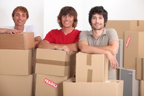 Apartment move with boxes and furniture in Hackney