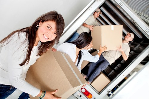 Moving truck supporting flats and office relocations in Hackney