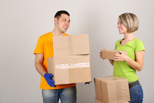 Removal van serving a residential move in East London